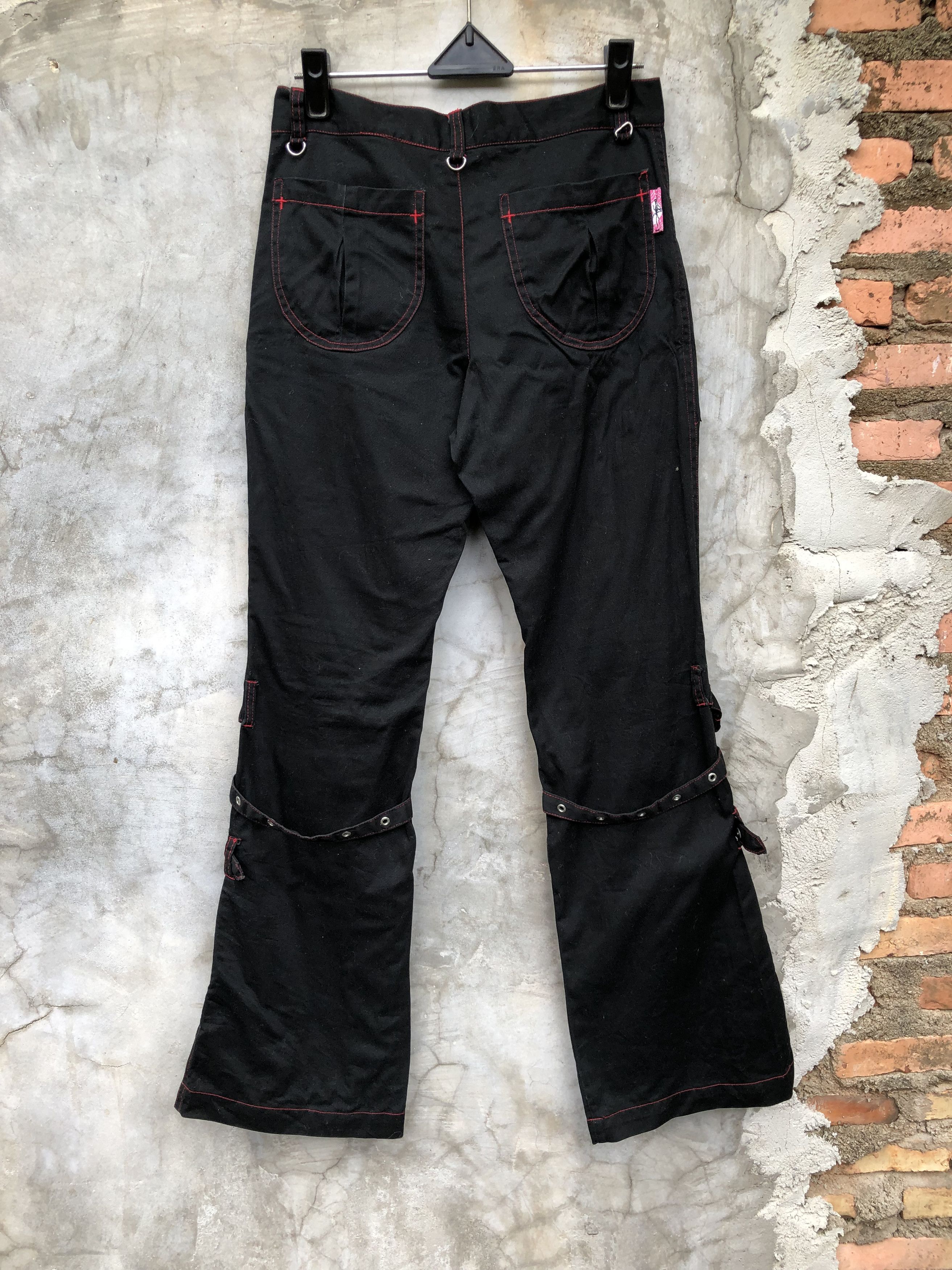 Beauty Beast Mad Girl by Mad Punks Bondage Goth flared pants Size 28" / US 6 / IT 42 - 2 Thumbnail