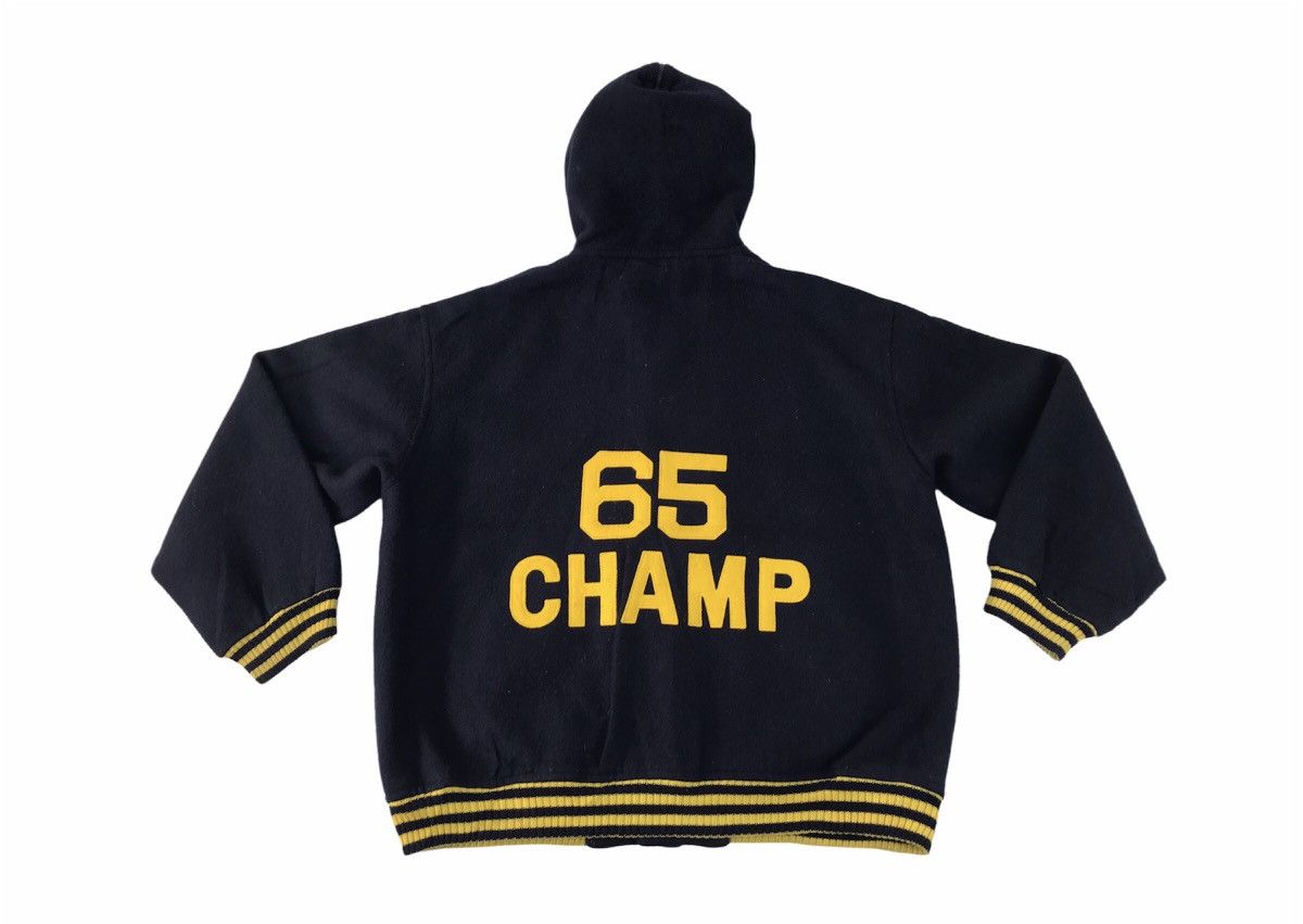 Japanese Brand Small Doll Network Varsity Hooded Jacket Wool Sleeve Size US L / EU 52-54 / 3 - 2 Thumbnail
