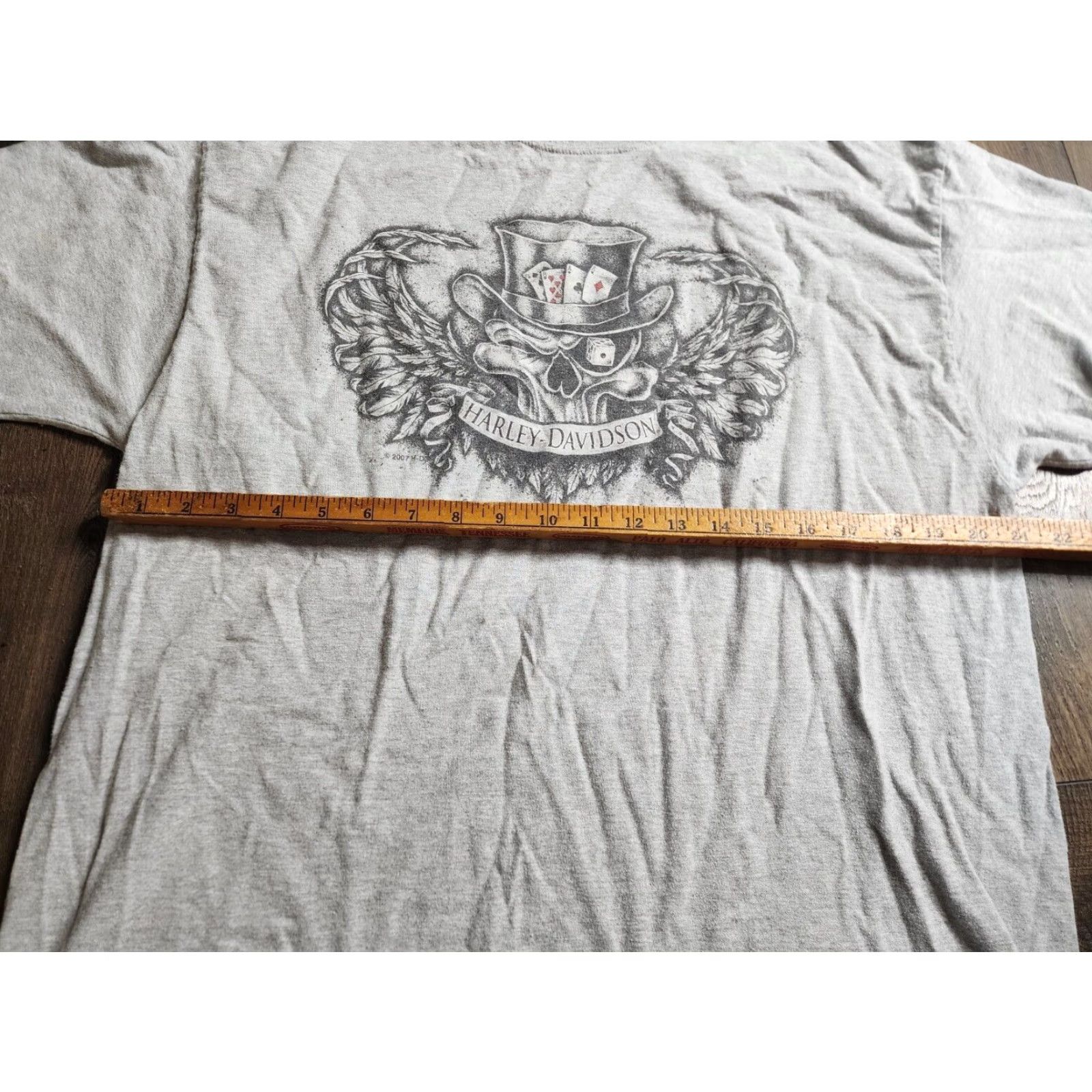 Harley Davidson VINTAGE Harley-Davidson T-Shirt Skull Double-Sided Crew Neck Short Sleeve Gray XL Men’s Size US XL / EU 56 / 4 - 3 Thumbnail