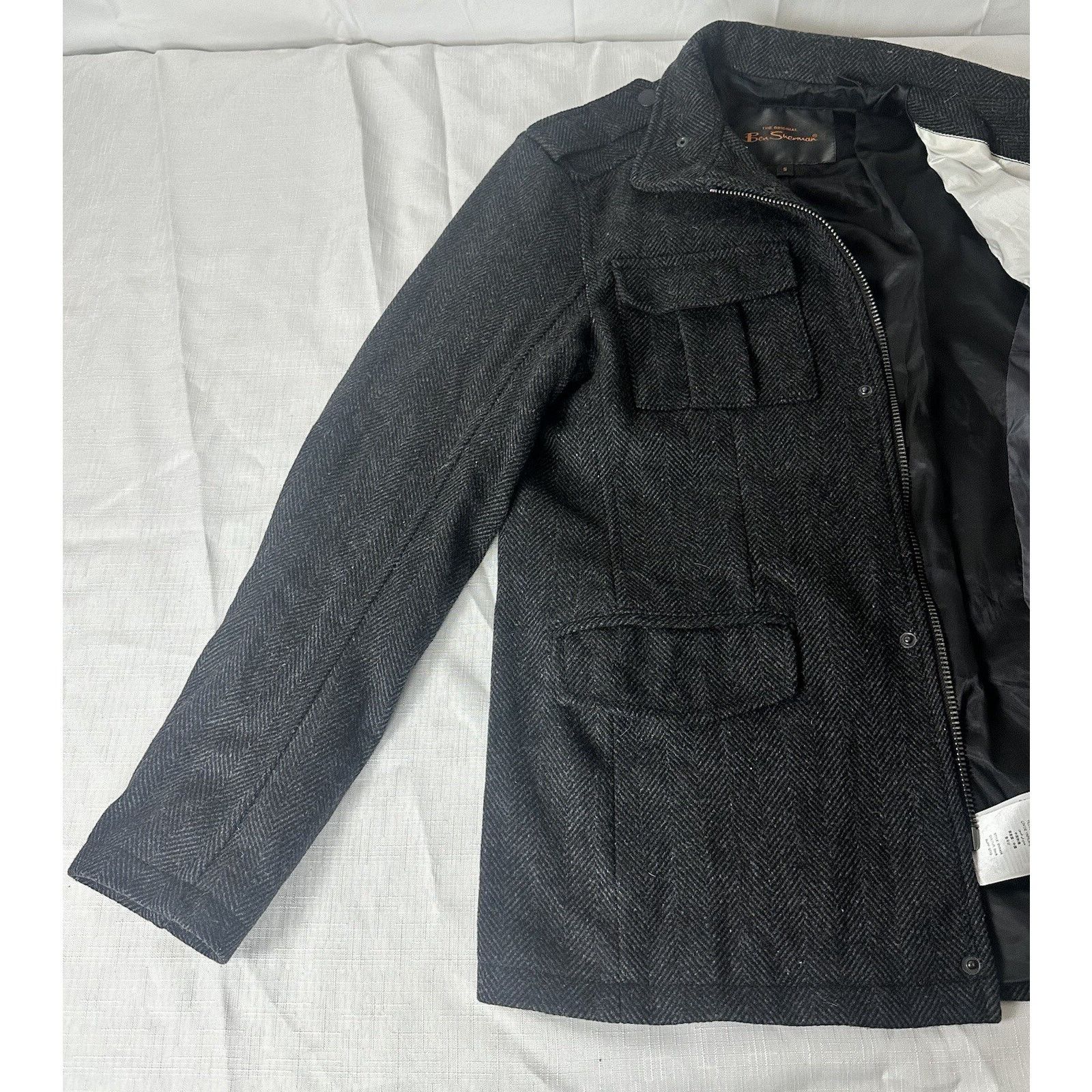Ben Sherman Ben Sherman Military Utility Wool Blend Jacket Herringbone S Size US S / EU 44-46 / 1 - 7 Thumbnail