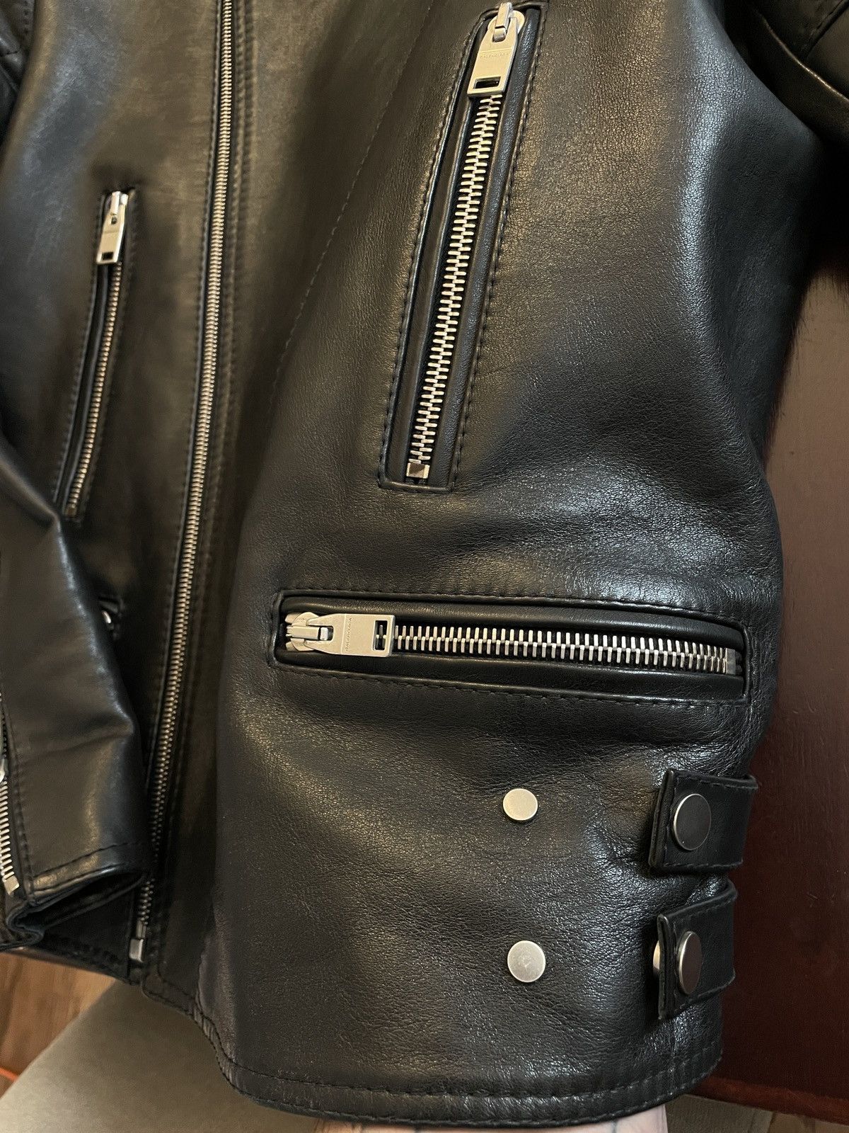 Balenciaga Balenciaga Black Leather Zipper Moto Jacket 40 US 50 EURO Size US M / EU 48-50 / 2 - 19 Thumbnail