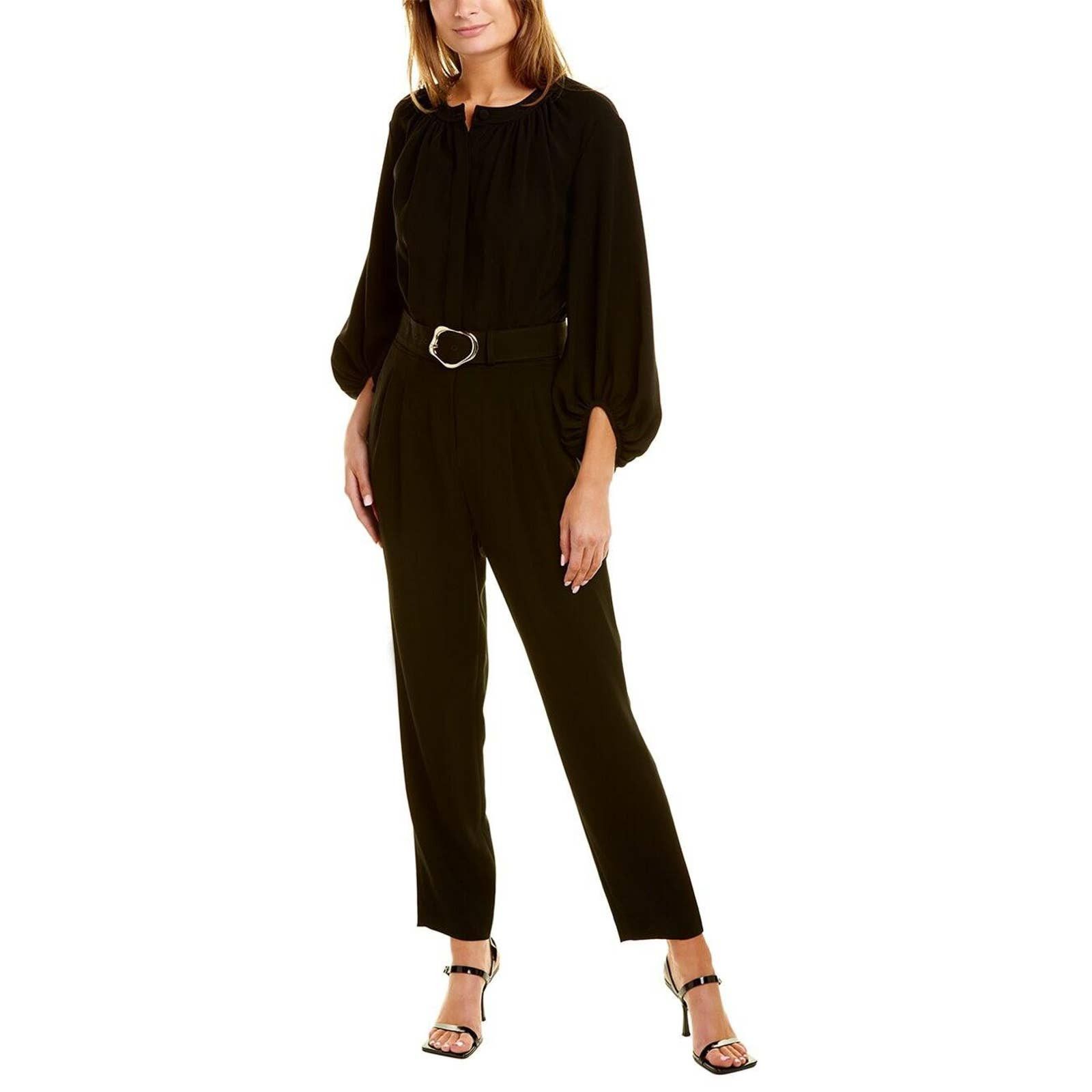 image of Lafayette 148 New York Ellis Bishop Straight Leg Jumpsuit in Black, Women's (Size 29)