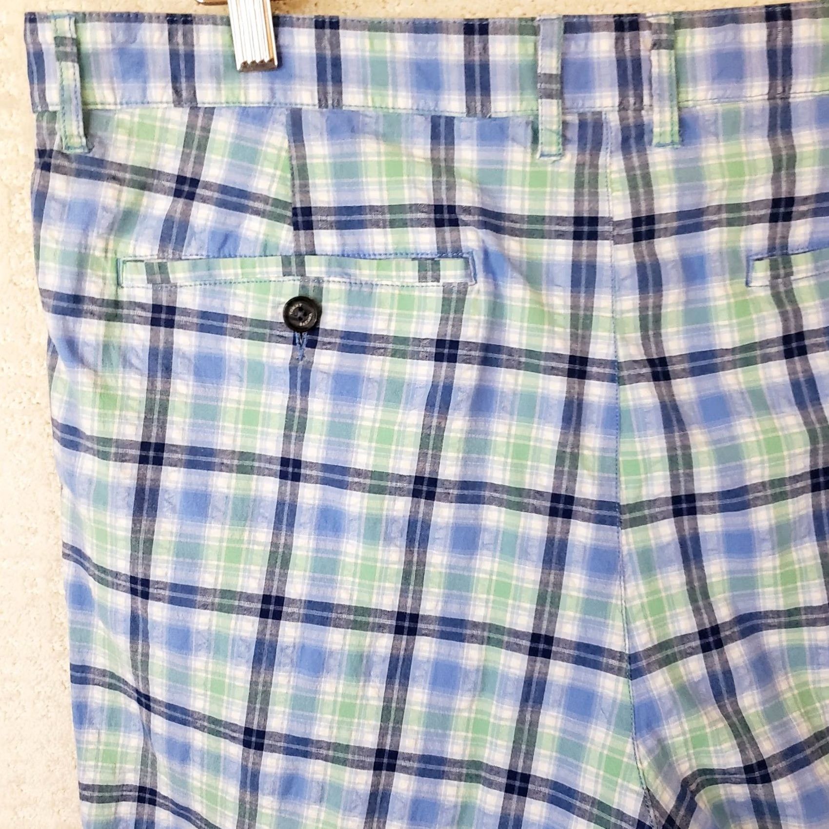 Tommy Bahama Tommy Bahama Men's Bermuda Shorts Blue Plaid 38" Inseam 9" Cotton Spandex Flat Front Pockets Beach Outdoor Preppy Size US 38 / EU 54 - 6 Thumbnail