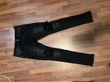 Purple Brand P002 Blowout Knees Distressed Slim-Straight Black Blowout Size US 36 / EU 52 - 2 Thumbnail