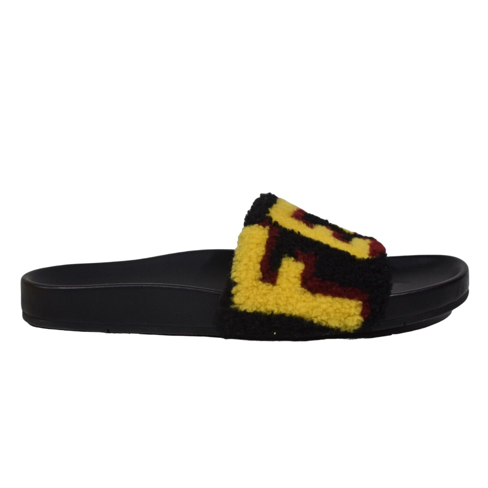 Fendi Fendi Mens Shearling Fur Logo Flat Slide Sandal Flip Flop 7 Size US 7 / EU 40 - 1 Thumbnail