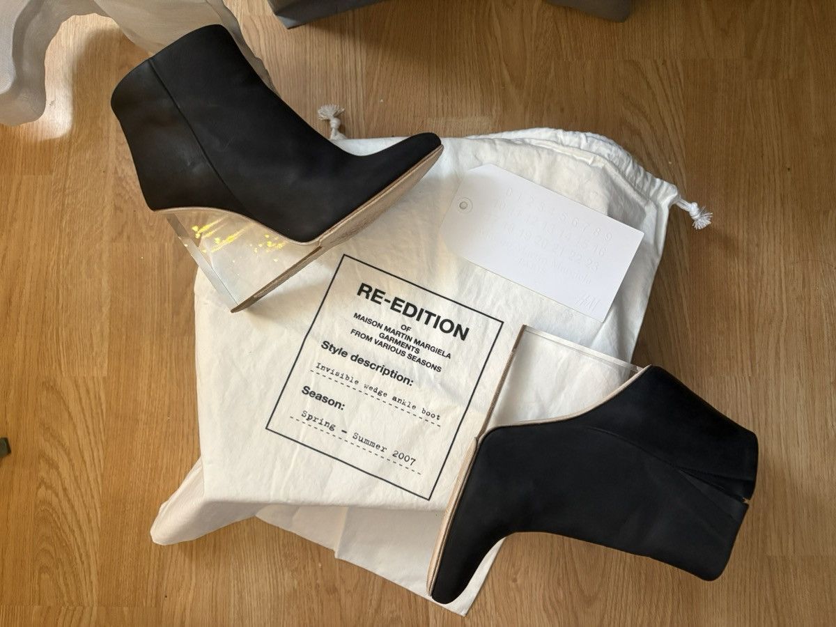 H&M × Maison Margiela H&M x Maison Martin Margiela Black Leather Boots Wedge Plexi Size US 7 / IT 37 - 2 Thumbnail