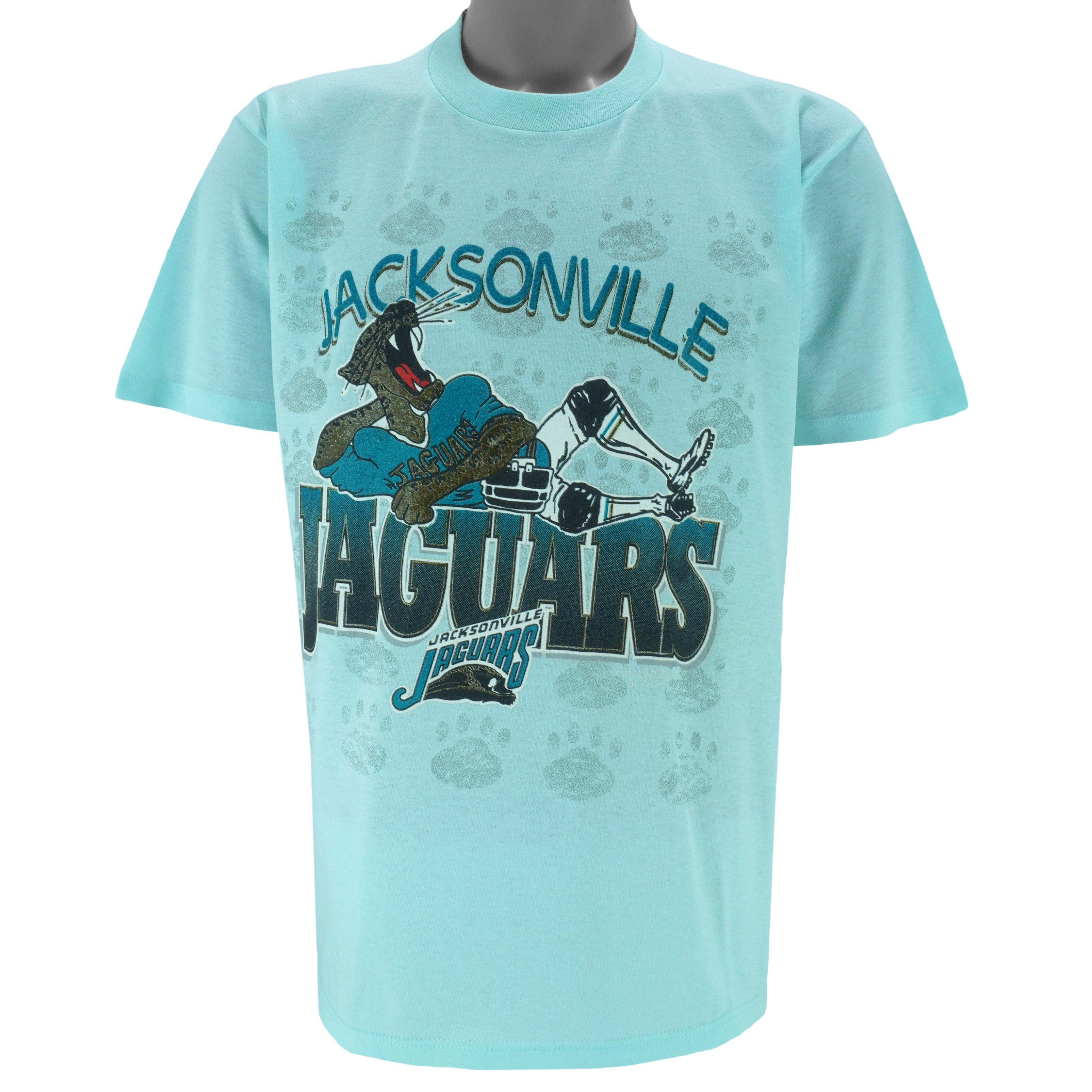 Jerzees NFL - Jacksonville Jaguars Spell-Out T-Shirt 1990s Size US L / EU 52-54 / 3 - 1 Thumbnail