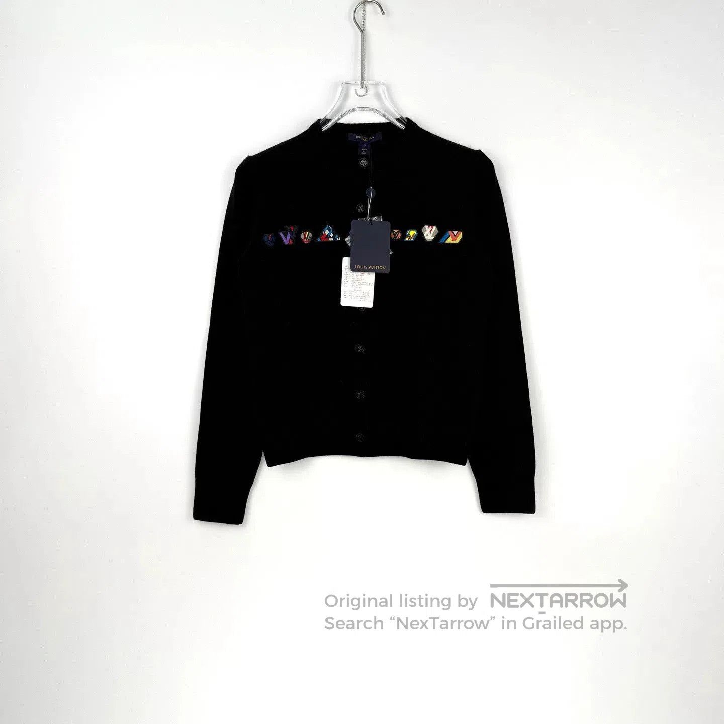 Louis Vuitton LV Black Wool Cardigan with Logo Badges. Size US S / EU 44-46 / 1 - 3 Thumbnail