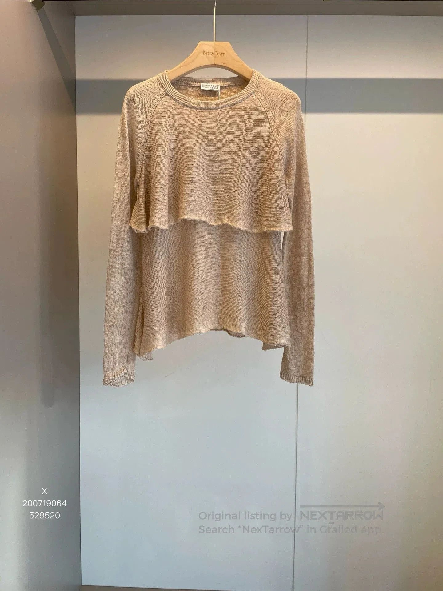 Brunello Cucinelli khaki linen sequined sweater by brunello cucinelli. Size US S / EU 44-46 / 1 - 1 Thumbnail