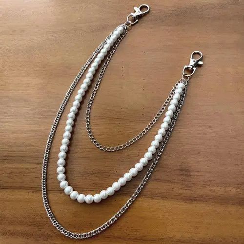 Jewelry Triple Layer Pearl Wallet Chain, Pants Chain Size ONE SIZE - 7 Thumbnail
