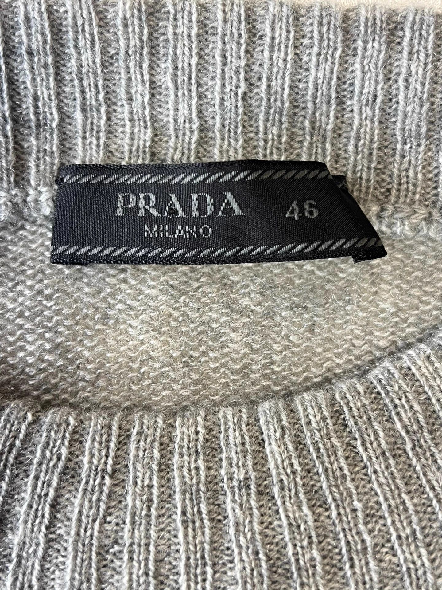 Prada Prada Men's Gray Tech Monkey Print Oversized Knit 46 IT Size US S / EU 44-46 / 1 - 5 Thumbnail