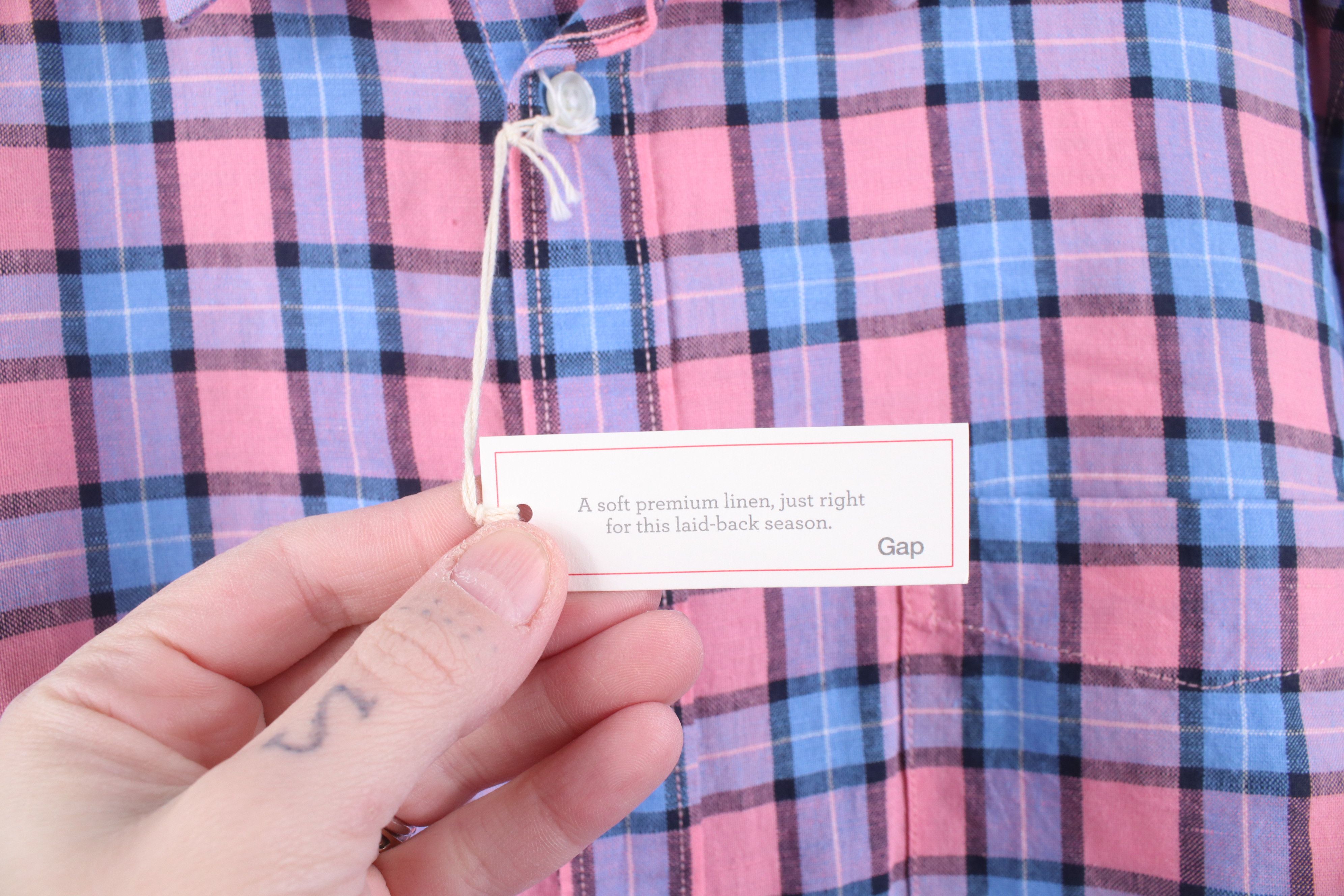 Gap Deadstock Vintage Y2K Gap Collared Button Shirt Pink Plaid Size US XL / EU 56 / 4 - 5 Thumbnail