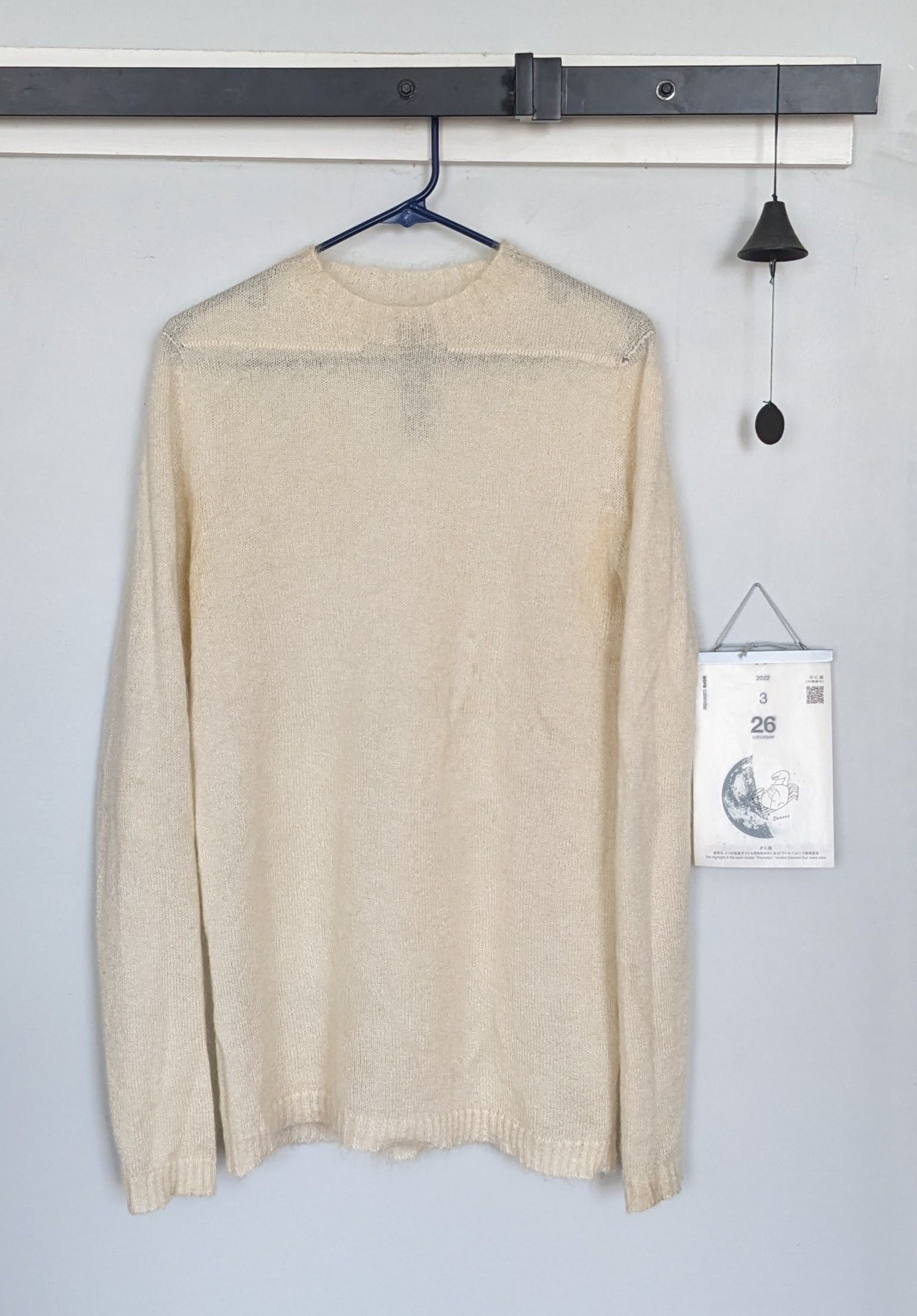 image of Rick Owens Mohair Sweater in Pearl, Men's (Size Medium)