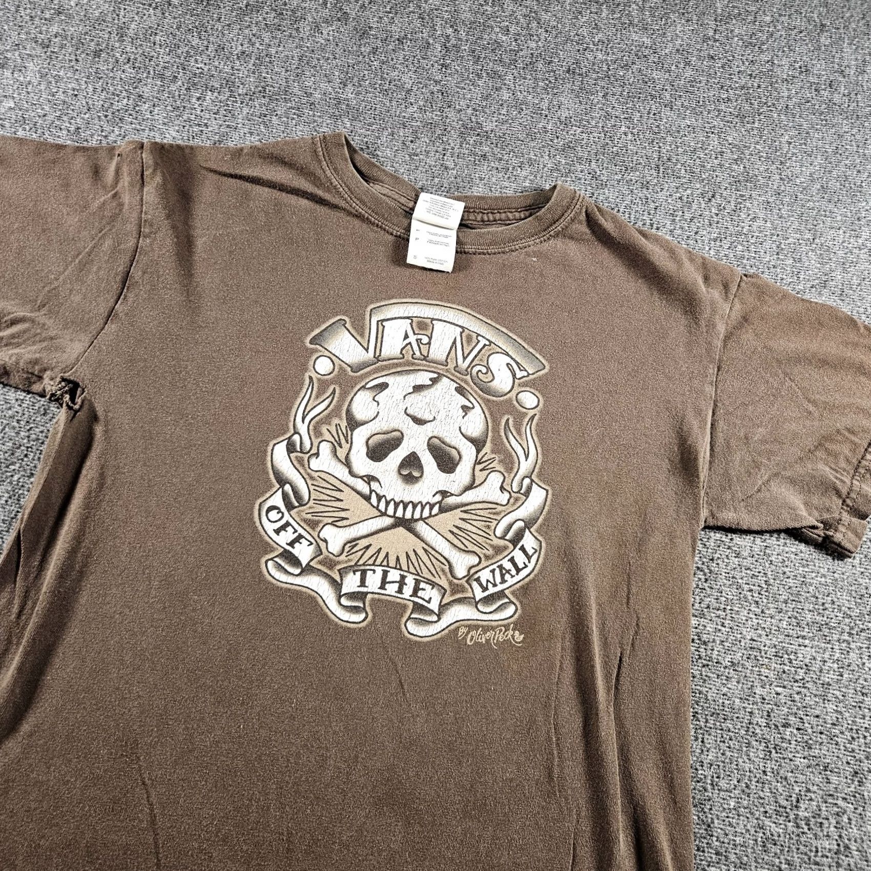 Vans VINTAGE Vans Off The Wall T-Shirt Men S Brown Small Grunge Logo Summer Spring Crew Neck Short Sleeve Size US S / EU 44-46 / 1 - 2 Thumbnail