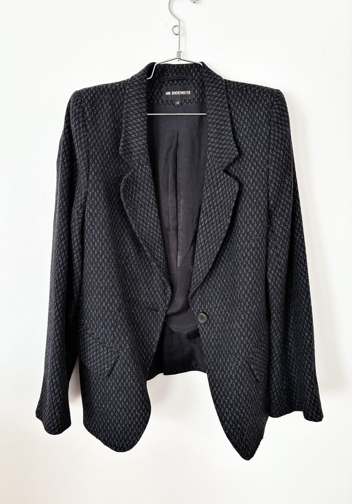 Ann Demeulemeester Ann Demeulemeester Archive Diamond Print One Button Blazer Size US XS / EU 42 / 0 - 16 Thumbnail