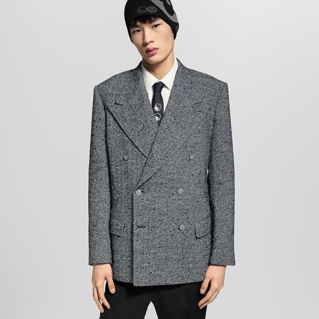 Louis Vuitton Double-Breasted Tweed Jacket Size 52R - 2 Thumbnail