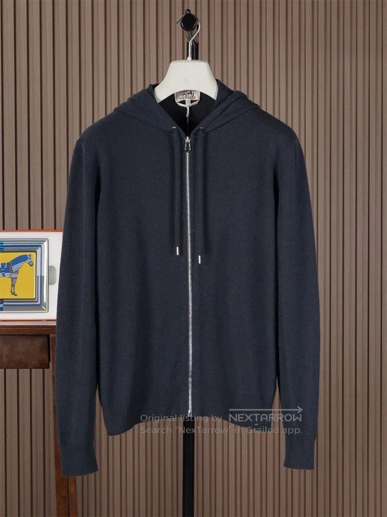 Hermes Hermes Men's Hooded Cashmere Jacket Size US L / EU 52-54 / 3 - 1 Thumbnail