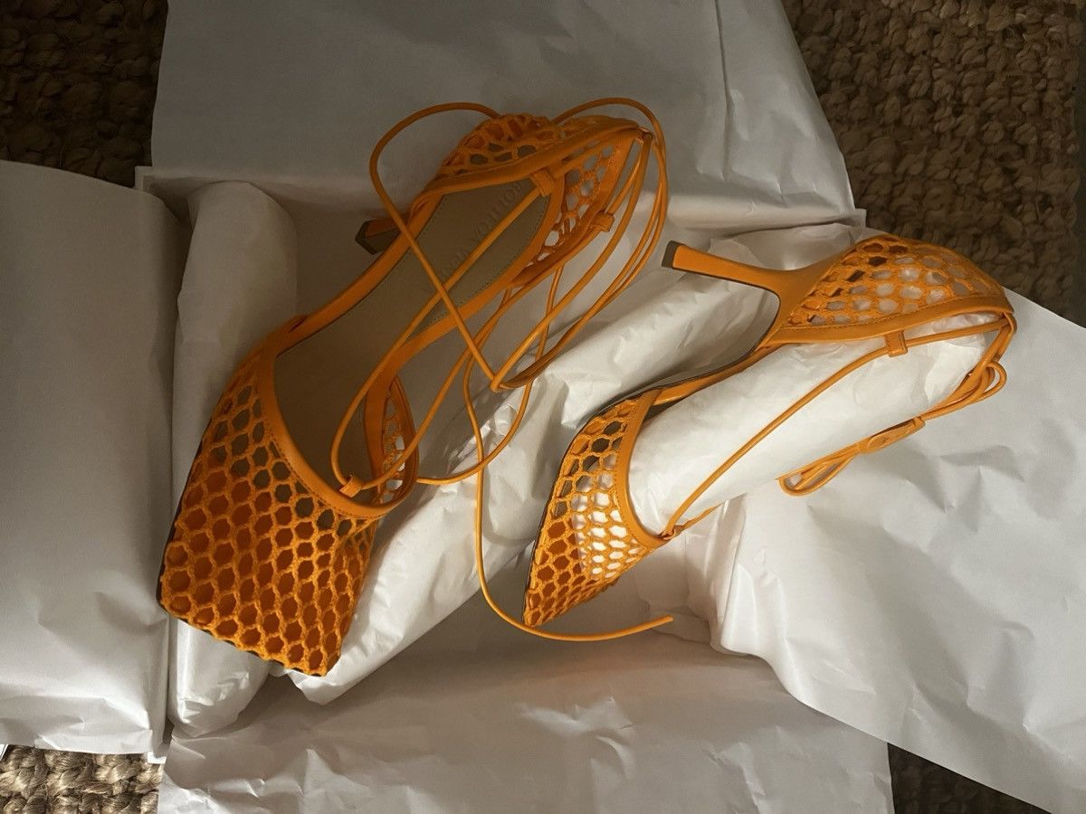 Bottega Veneta Bottega Veneta Stretch Sandals Mesh 37.5 Lace-up heel pumps Size US 7.5 / IT 37.5 - 5 Thumbnail
