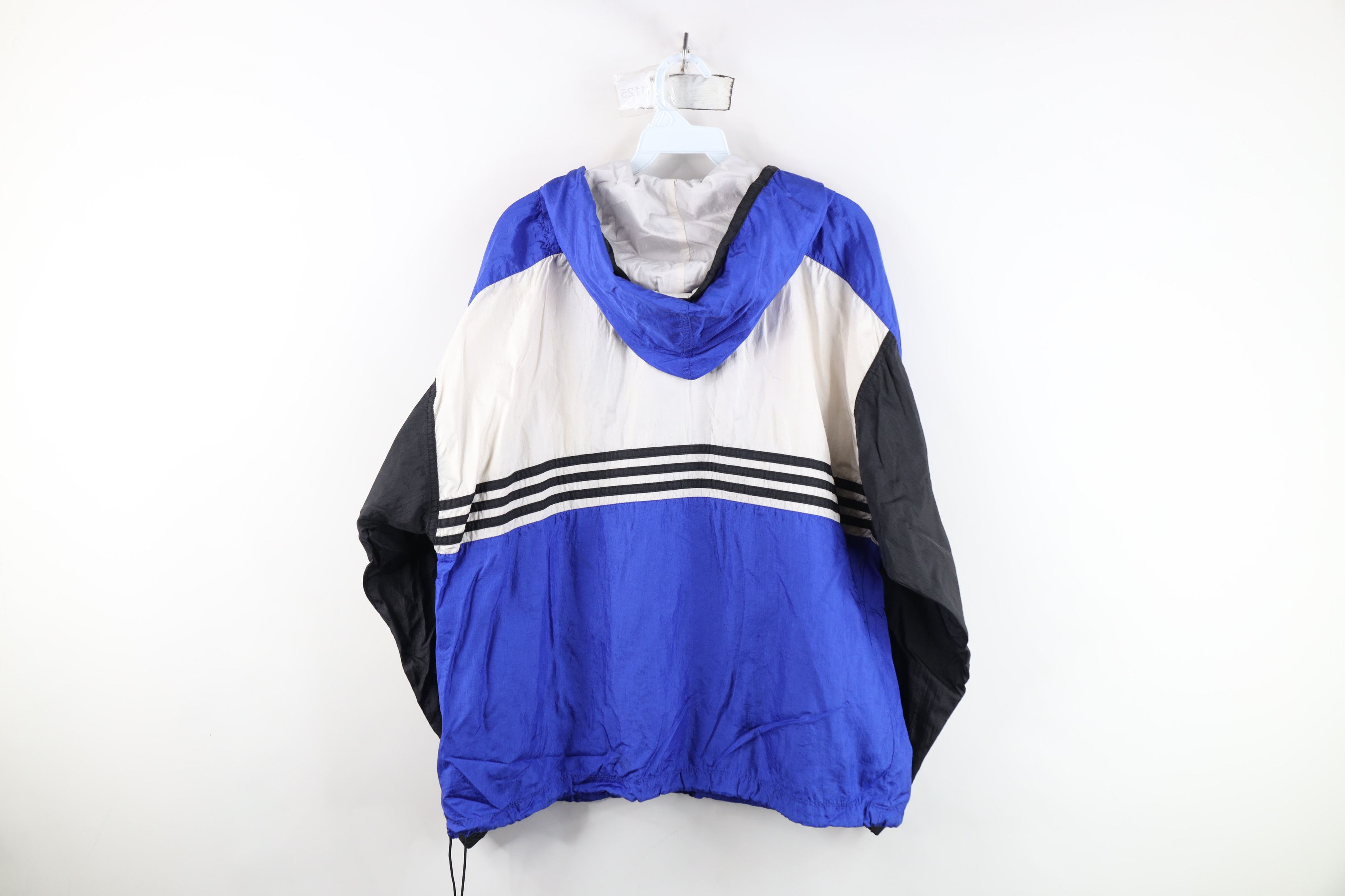Adidas Vintage 90s Adidas Striped Hooded Anorak Windbreaker Jacket Size US M / EU 48-50 / 2 - 14 Thumbnail