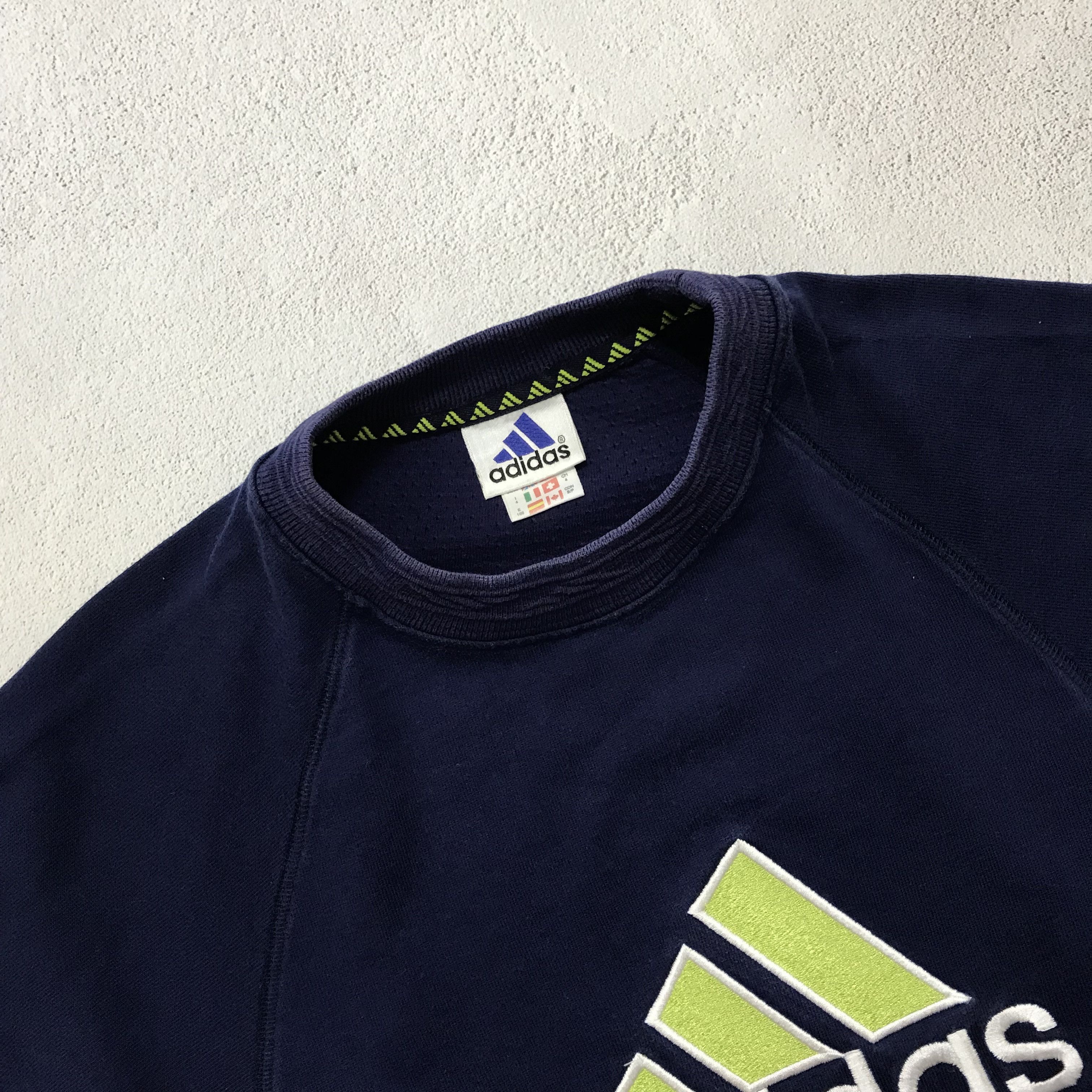 Adidas ADIDAS Vintage Sweatshirt Crewneck BigLogo 90s Rare Pullover Size US S / EU 44-46 / 1 - 4 Thumbnail