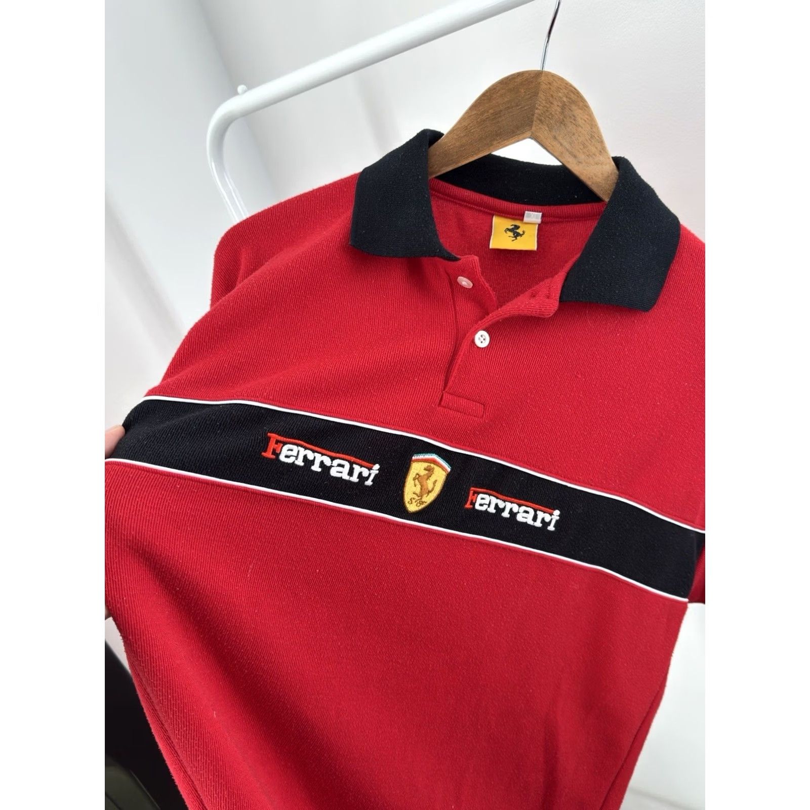 Ferrari VINTAGE Ferrari Michael Schumacher Racing F1 Polo T-Shirt Red XL Mens 90s Classic Retro Sports Cars Logo Size US XL / EU 56 / 4 - 3 Thumbnail