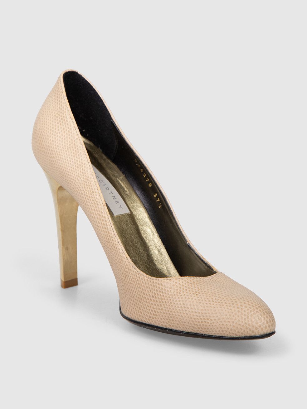 Stella McCartney Beige Vegan Leather Lizard Pumps Size US 7.5 / IT 37.5 - 1 Thumbnail