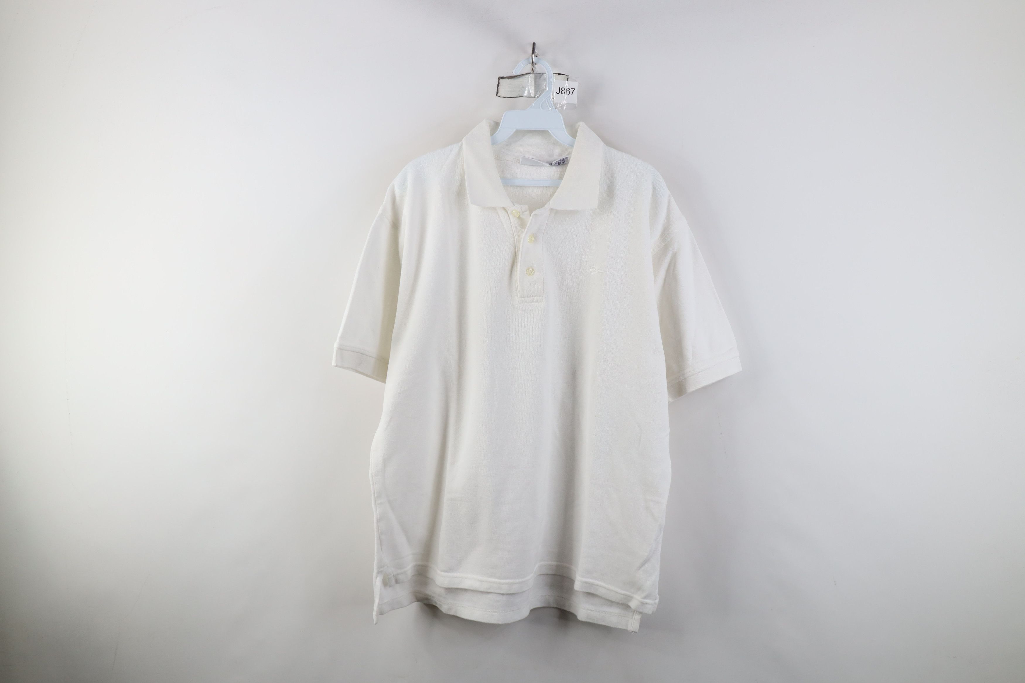 Reebok Vintage 90s Reebok Logo Pique Cotton Knit Golf Polo White Size US L / EU 52-54 / 3 - 1 Thumbnail