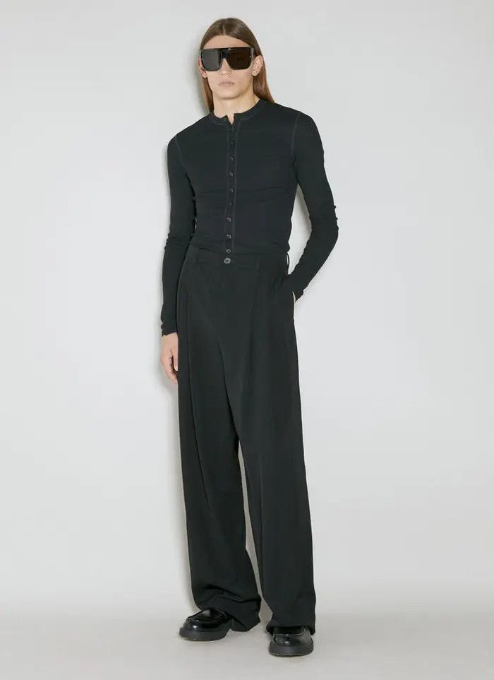 Saint Laurent Paris o1bcso1str1124 Wide Leg Pants in Black Size US 32 / EU 48 - 2 Thumbnail