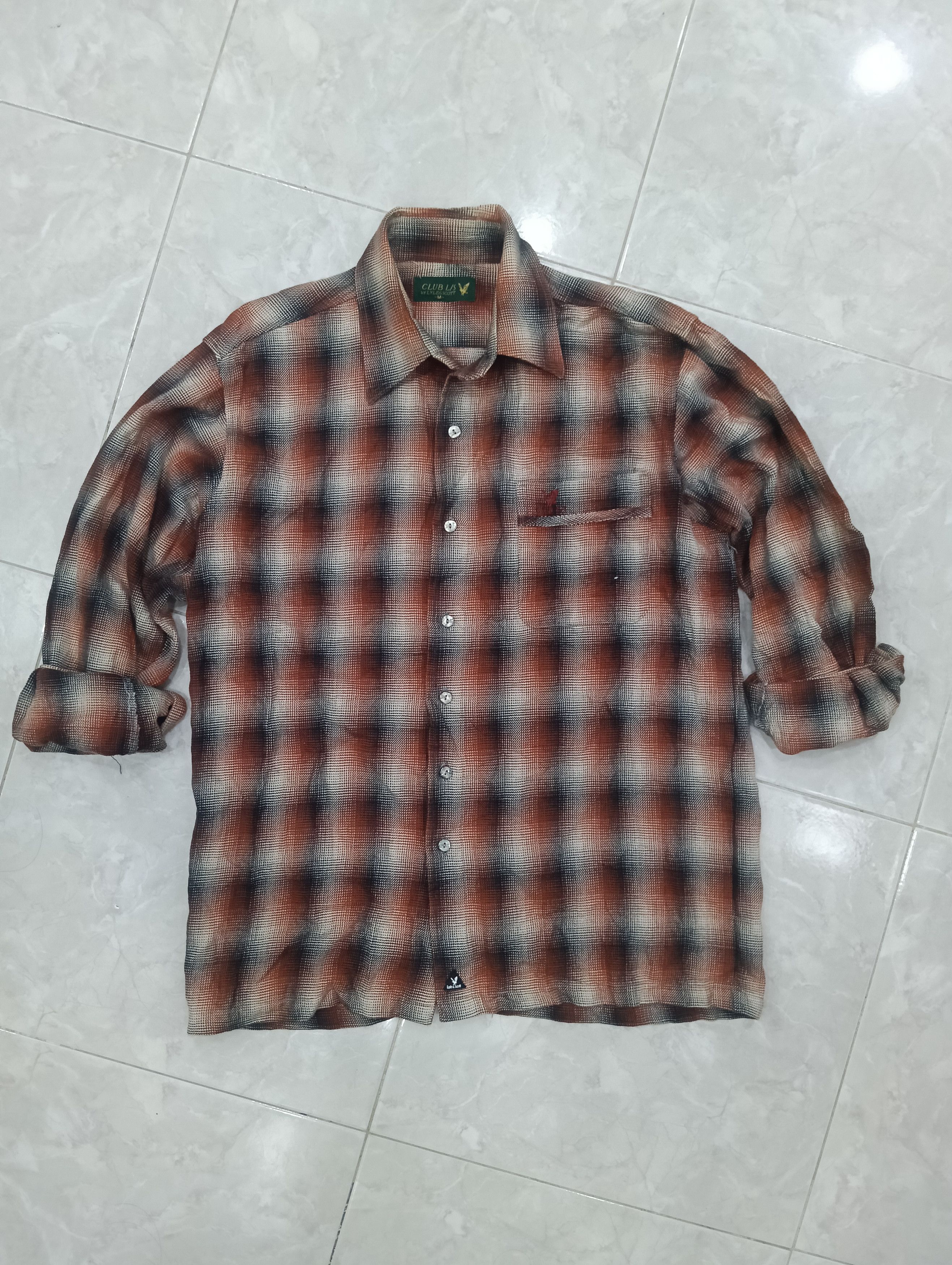 Lyle & Scott Vintage Shadow Plaid Button Up Shirt Like Arrow Chevella Size US L / EU 52-54 / 3 - 1 Thumbnail