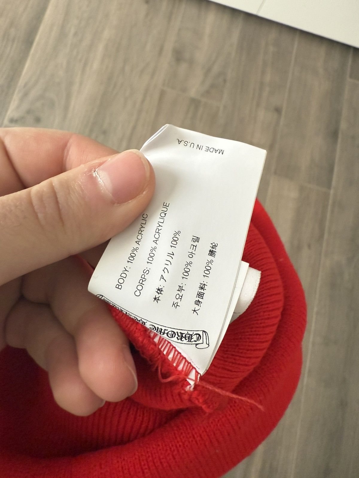 Chrome Hearts Chrome Hearts Red Logo Beanie Red Size ONE SIZE - 7 Thumbnail