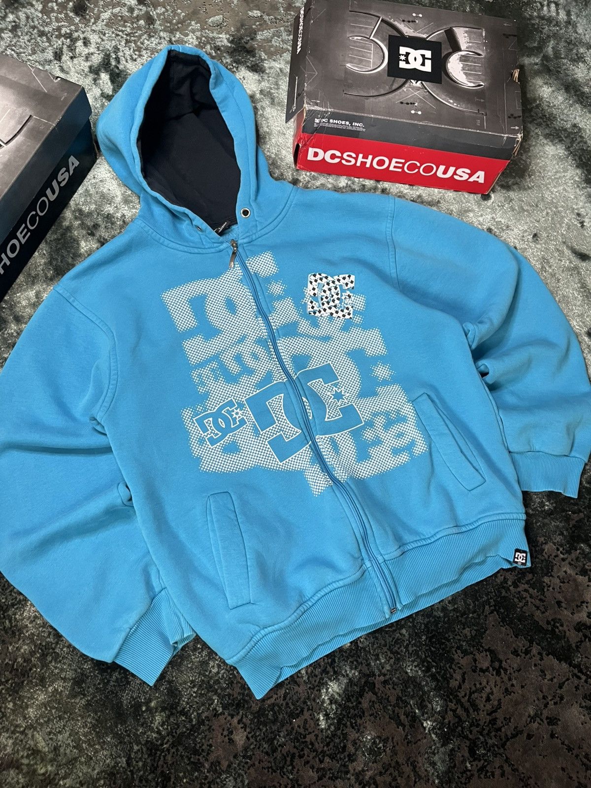 DC DC Shoes Vintage Zip Hoodie – Blue – Size M Size US L / EU 52-54 / 3 - 2 Thumbnail