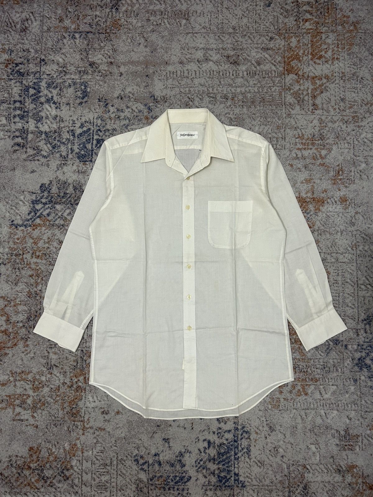 Saint Laurent Paris × Vintage × Yves Saint Laurent Vintage YvesSaintLaurent White Buttom Shirt Size US M / EU 48-50 / 2 - 1 Thumbnail