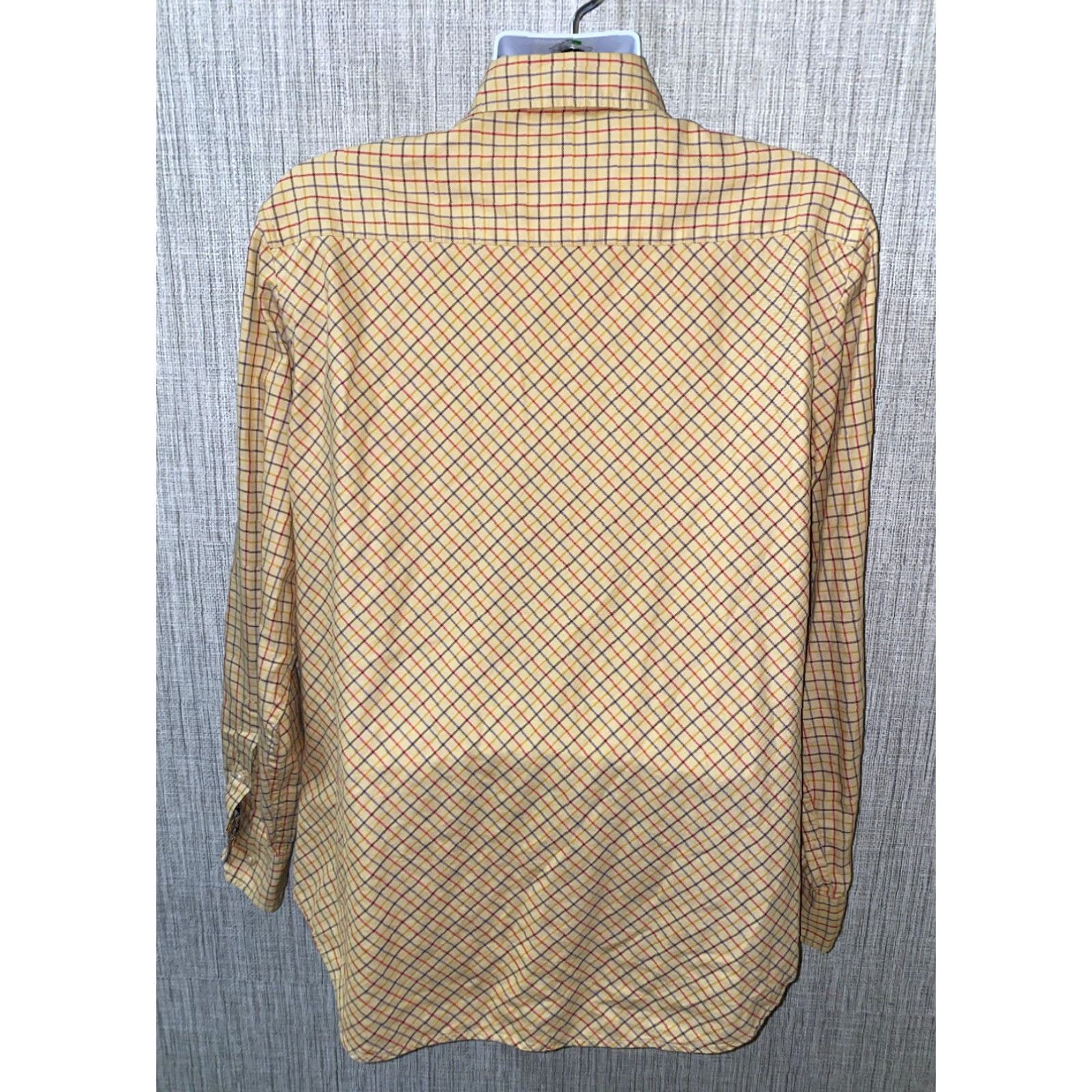 Robert Graham Robert Graham Shirt Mens Long Sleeve Button-Up Beige Checkered Size L Flip Cuff Casual Shirt Size US L / EU 52-54 / 3 - 8 Thumbnail