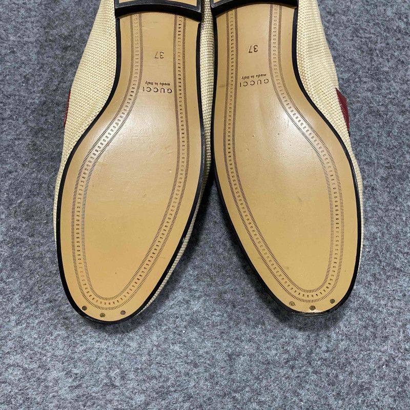 Gucci Gucci Women's Horsebit Loafers in Beige and Red Size US 7.5 / EU 40-41 - 5 Thumbnail