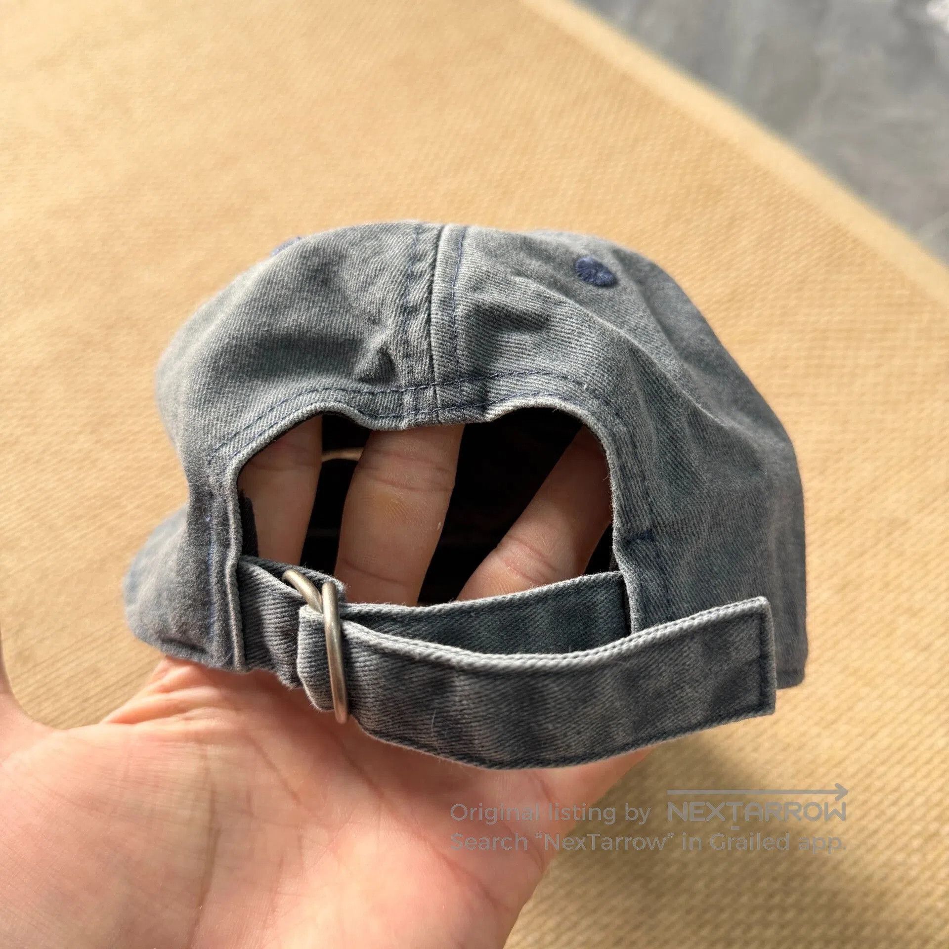 Acne Studios Acne Studios Gray Blue Distressed Cap. Size ONE SIZE - 4 Thumbnail