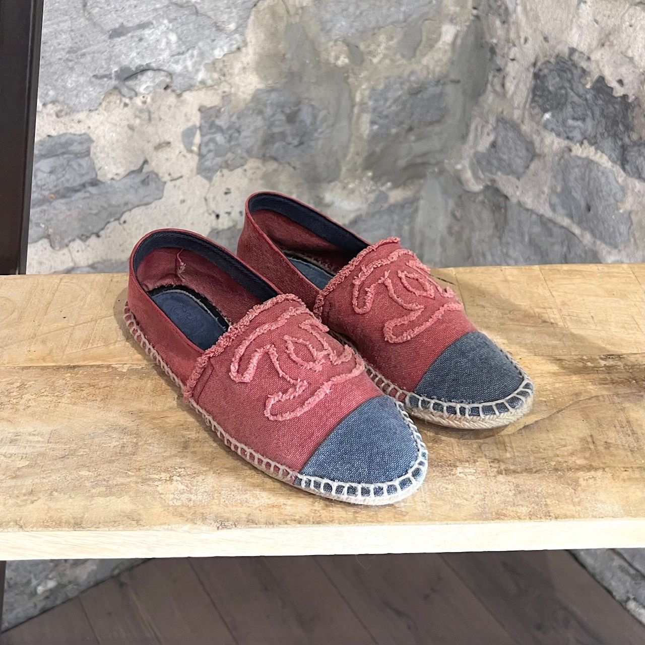 Chanel Chanel Pink Denim Cotton Espadrilles Size US 10 / IT 40 - 1 Thumbnail