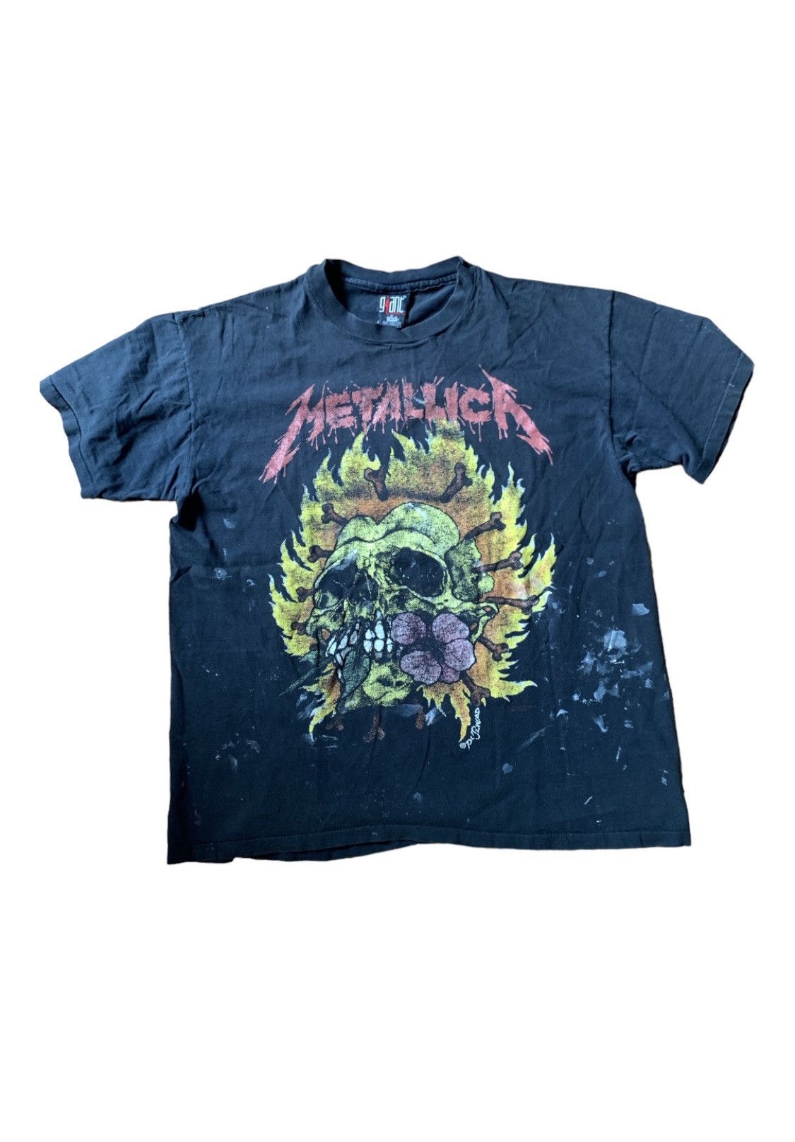 image of Anvil x Giant Metallica Pushead Skull Flower in Black, Men's (Size XL)