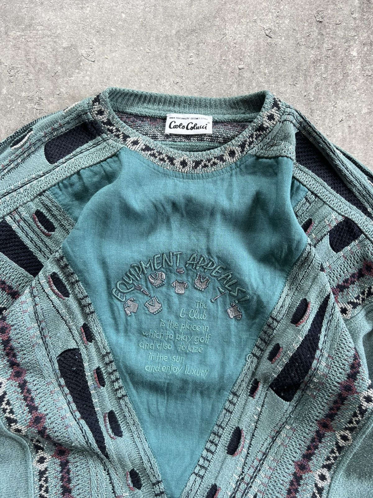 Carlo Colucci Carlo Colucci Coogi Style Sweater 90s Biggie Knit Vintage Size US XL / EU 56 / 4 - 4 Thumbnail