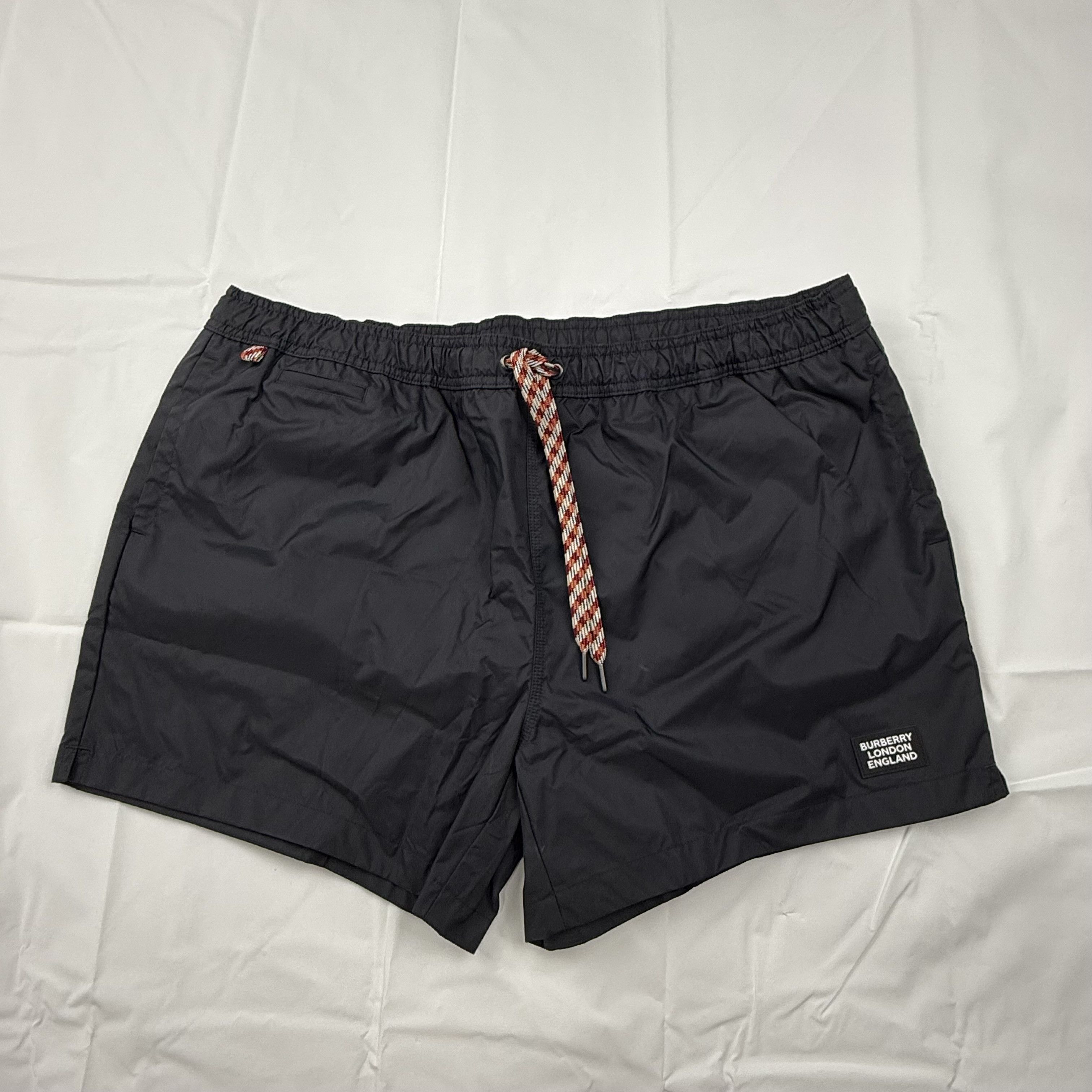 Burberry London England Mens Black Logo Patch Swim Shorts