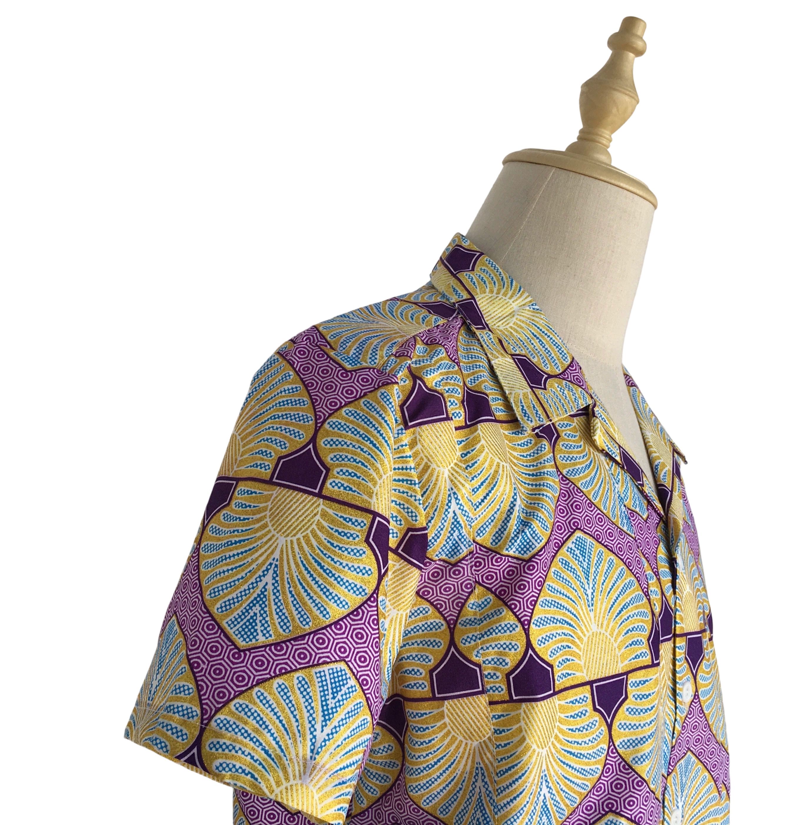 Other African Wax Print Men Shirt Performance Costumes Size US M / EU 48-50 / 2 - 4 Thumbnail