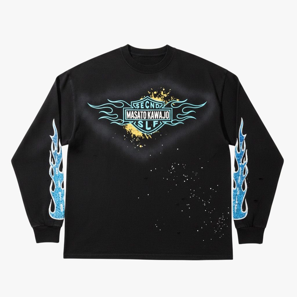 Other SeCND SLF x Masato Kawajo 'Firestorm' Vintage Black LS Tee Size US S / EU 44-46 / 1 - 1 Preview