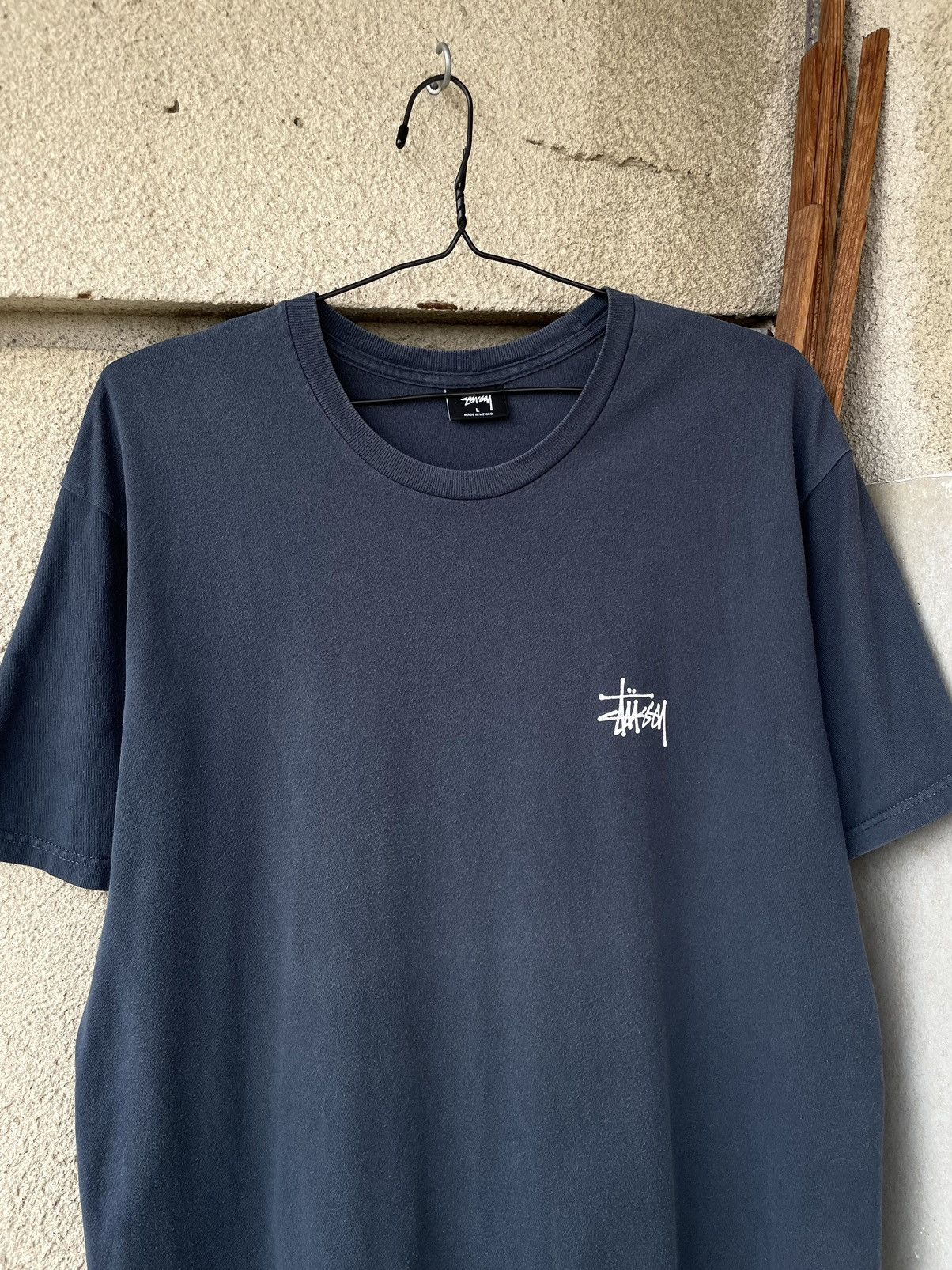 Stussy Vintage Y2K Stussy Big Logo Faded Navy Blue T-Shirt Size L Size US L / EU 52-54 / 3 - 3 Thumbnail