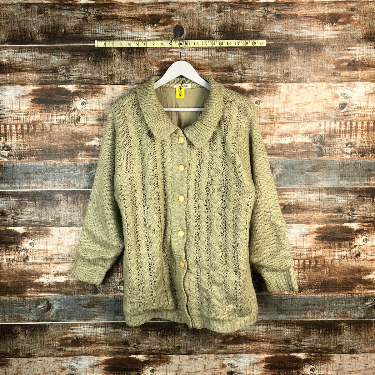 Homespun Knitwear × Japanese Brand Ca Dida Green Cardigan japan vintage Knitwear #A1786 Size M / US 6-8 / IT 42-44 - 1 Thumbnail