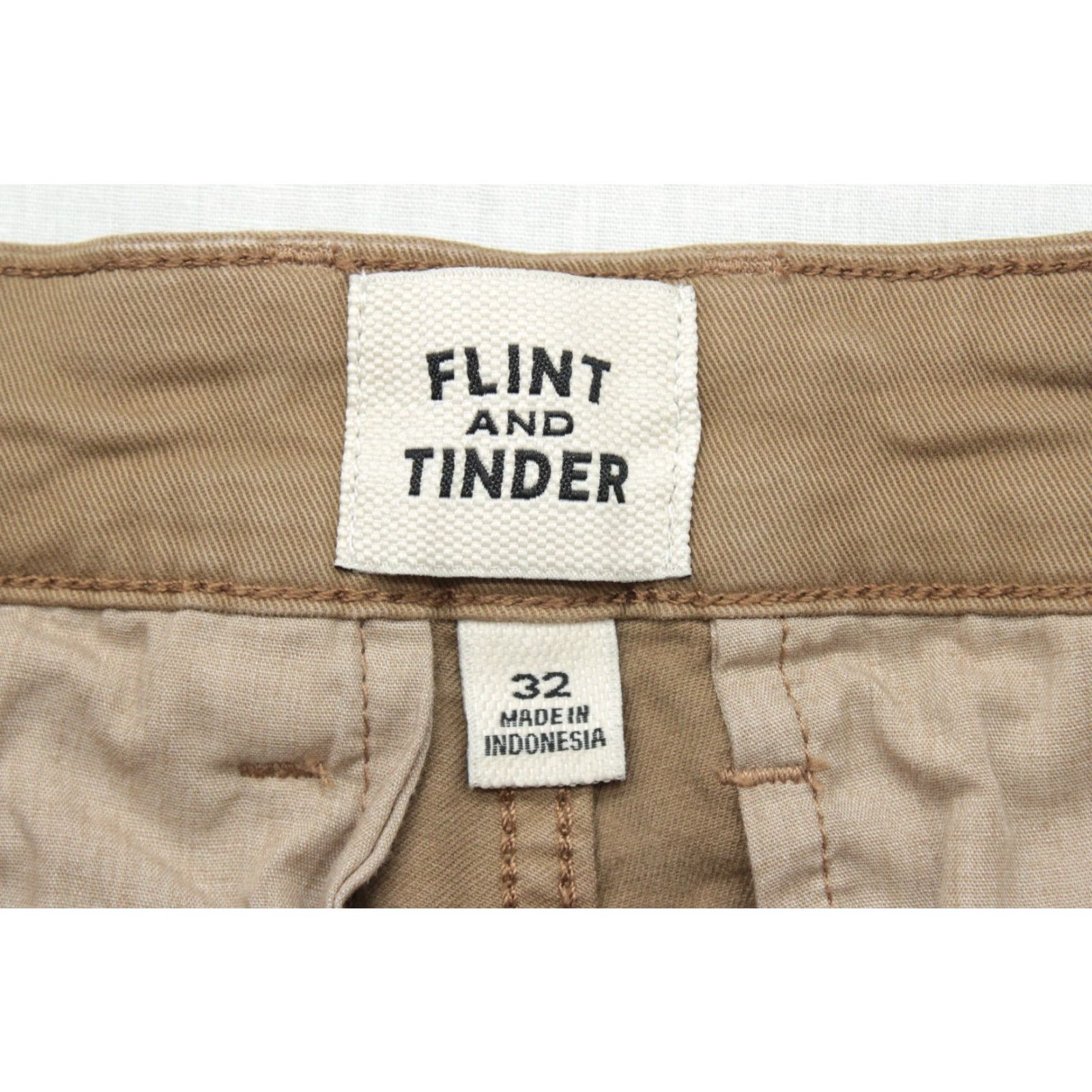 Huckberry Flint & Tinder Shorts Men 32 Khaki Stretch Flex Flat Chino Pockets 7" Regular Waist 32 Inseam Brown Cotton Spandex Size US 32 / EU 48 - 4 Thumbnail