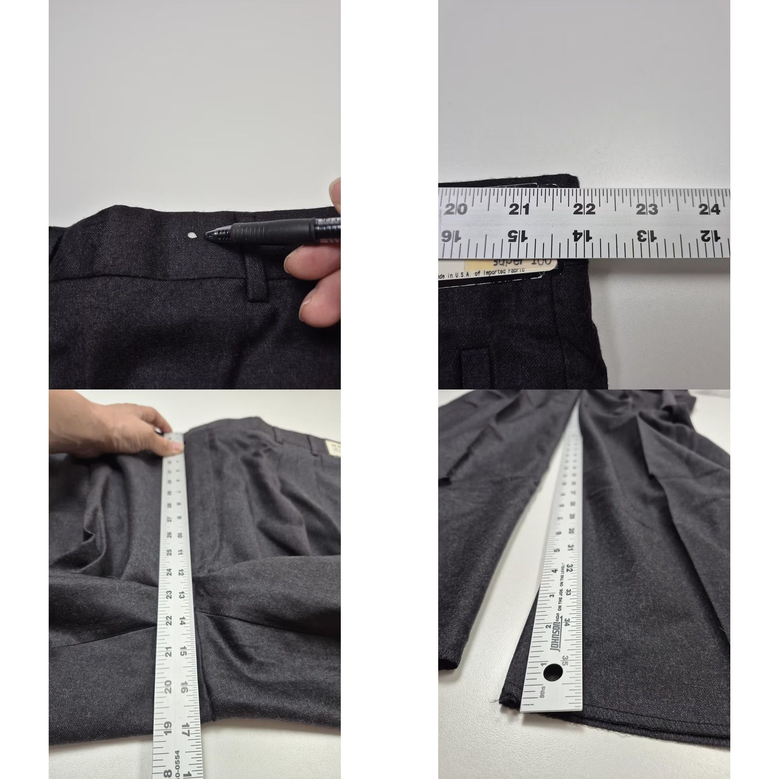 Vintage Fioravanti Dress Pants Mens 44 Regular Gray Wool Pleated Straight Classic Fit Back Welt Pockets Mens Size US 44 / EU 60 - 8 Thumbnail