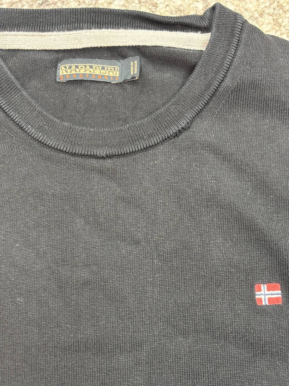 Napapijri Napapijri Black Cotton Knit Pullover Logo Patch L Size US L / EU 52-54 / 3 - 12 Thumbnail