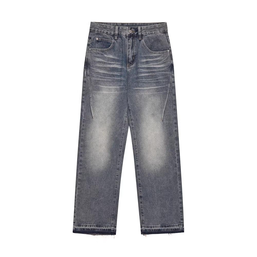Japanese Brand × Jean Men's retro washed distressed straight jeans loose Size US 32 / EU 48 - 1 Thumbnail