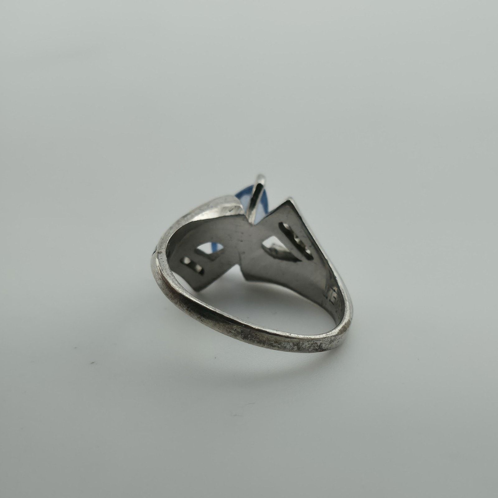 Other Sterling Silver Blue Marquise Stone Ring Art Deco 6.25 Size ONE SIZE - 11 Thumbnail