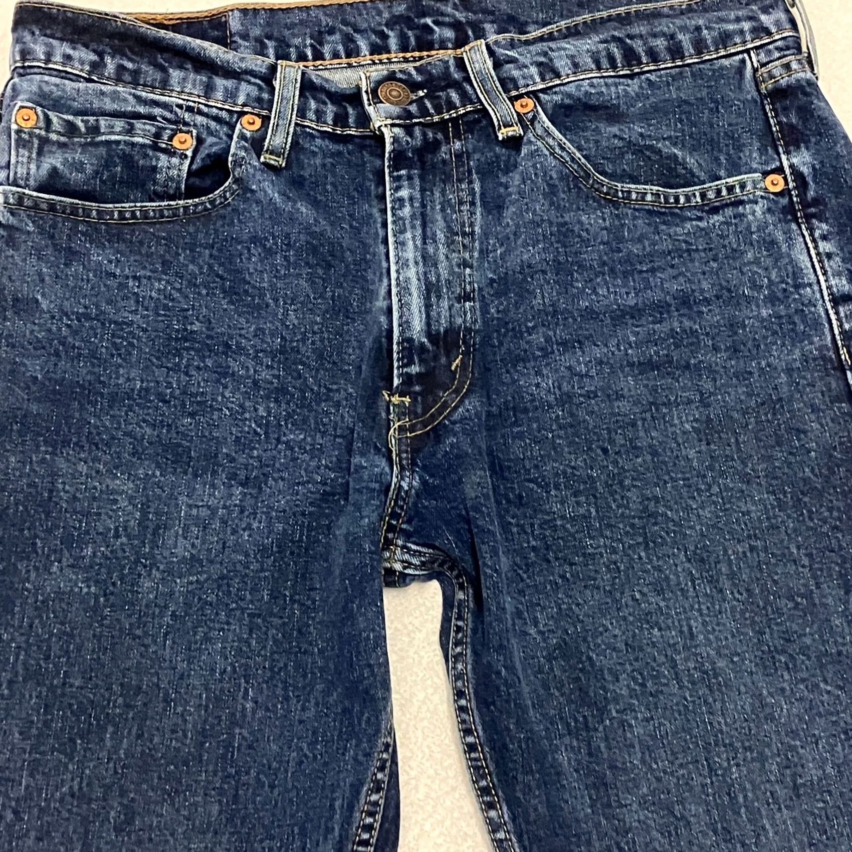 Levi's Levi’s 505 Jeans Mens 32W 31L Blue Regular Straight Leg Stretch Denim Red Tab Size US 32 / EU 48 - 2 Thumbnail