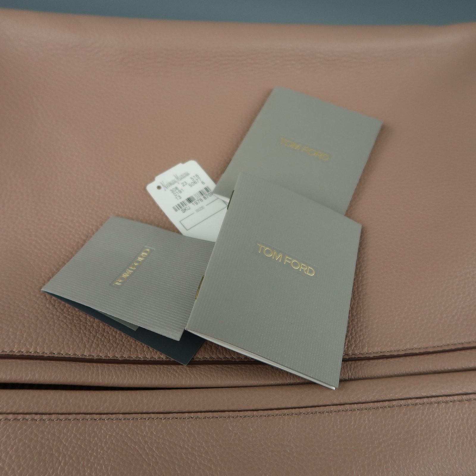 Tom Ford Nude Textured Leather Gold Padlock ALIX Clutch Handbag Size ONE SIZE - 10 Thumbnail